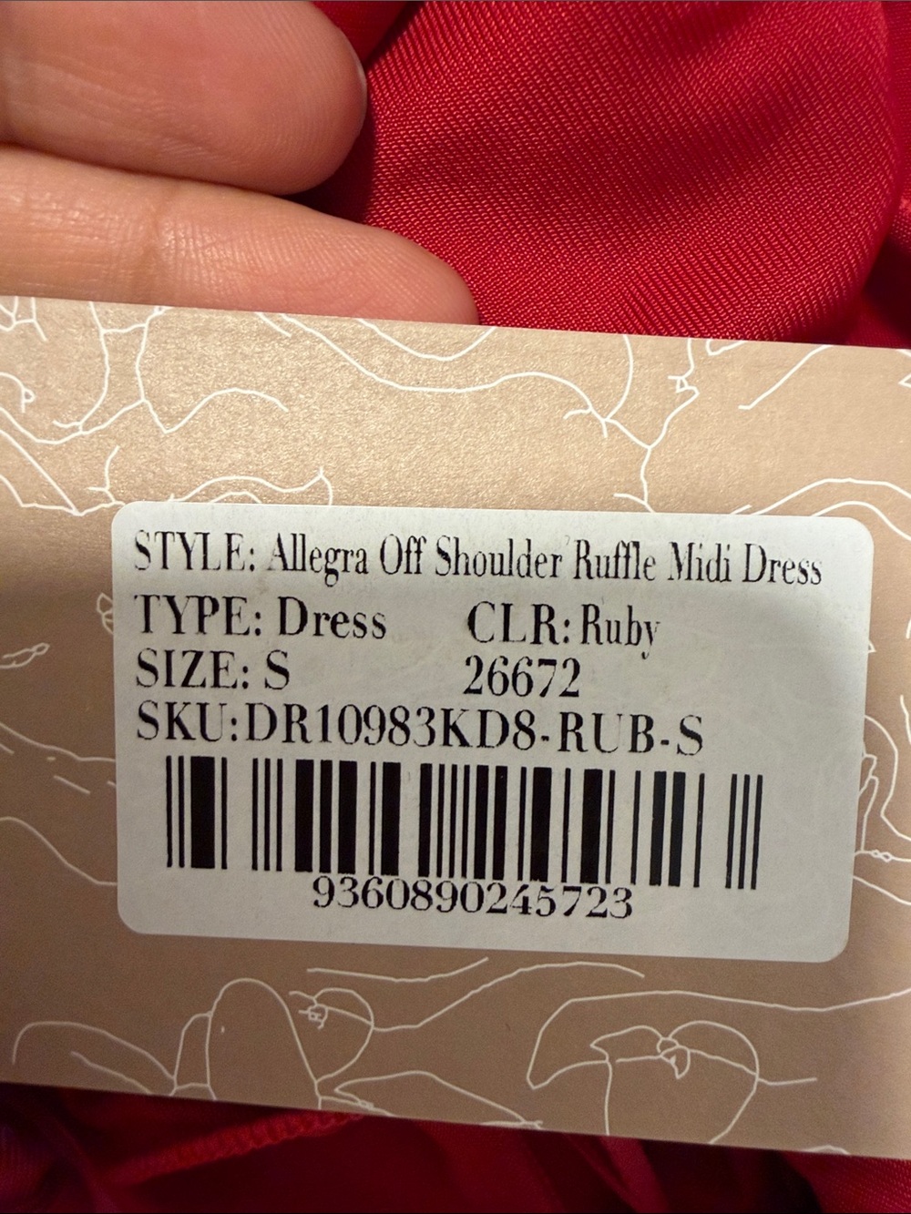 Meshki Red Off-Shoulder Ruffle Midi Dress - Picture 4 of 4